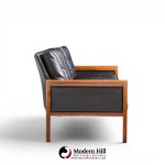 knut saeter for vatne møbler mid century norwegian rosewood and leather sofa