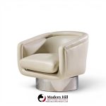 leon rosen for pace mid century chrome swivel lounge chair