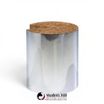 leon rosen for pace style mid century pac-man chrome drum table