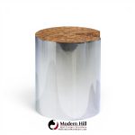 leon rosen for pace style mid century pac-man chrome drum table