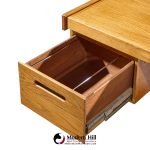 lou hodges mid century oak cantilever executive desk