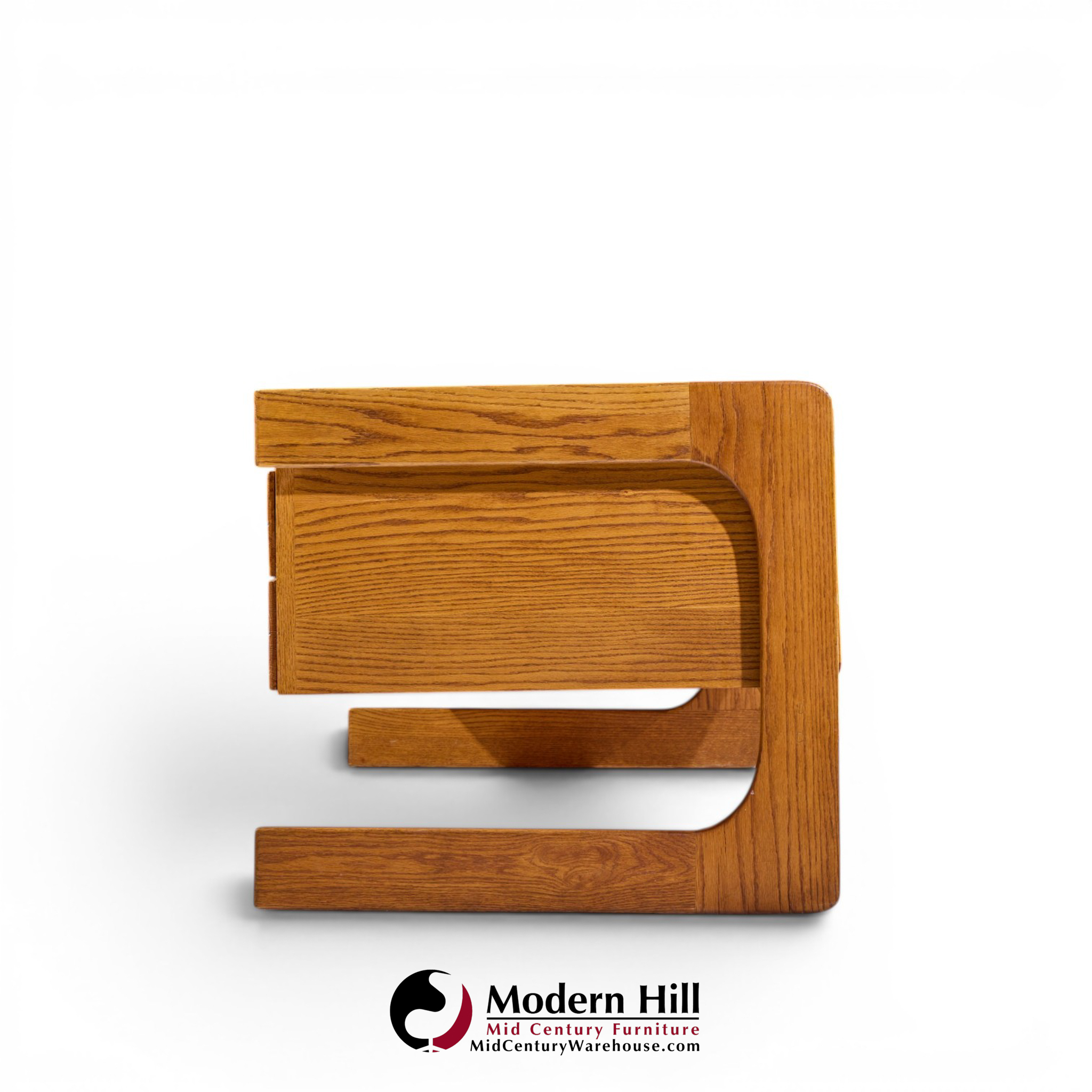 lou hodges mid century oak cantilever executive desk