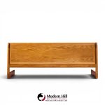 lou hodges mid century oak cantilever executive desk