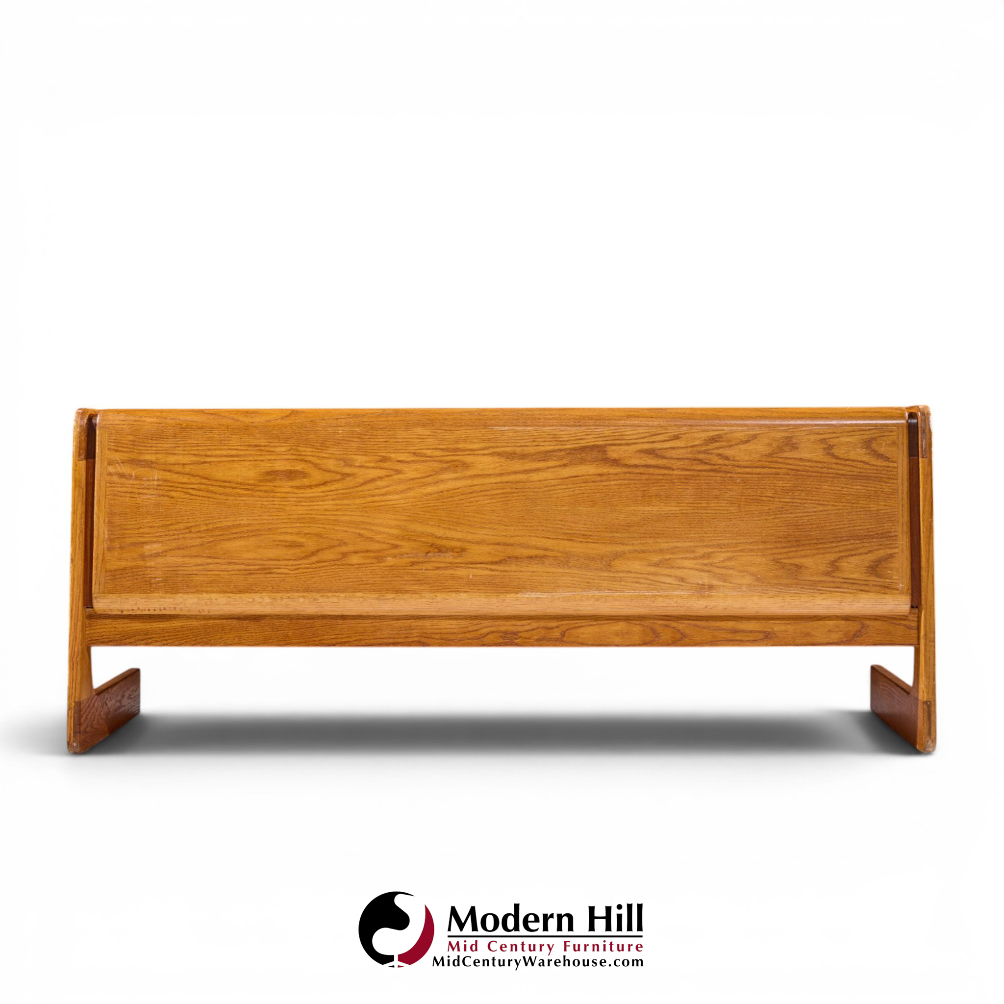 lou hodges mid century oak cantilever executive desk