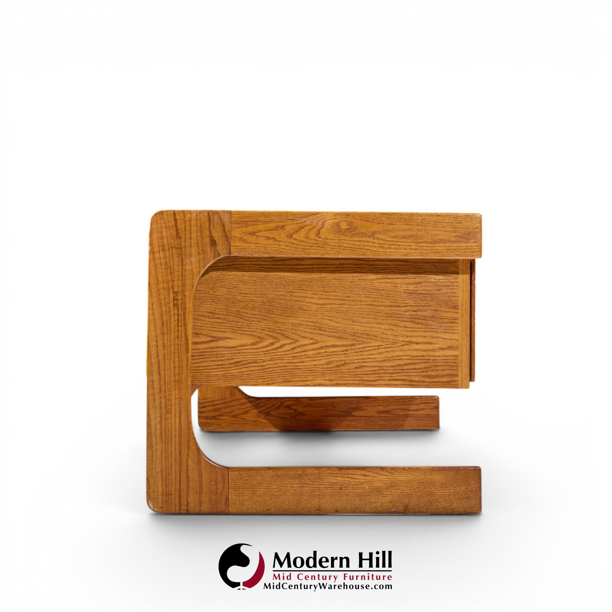 lou hodges mid century oak cantilever executive desk