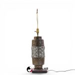 marcello fantoni mid century brutalist copper table lamp