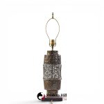 marcello fantoni mid century brutalist copper table lamp