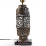 marcello fantoni mid century brutalist copper table lamp