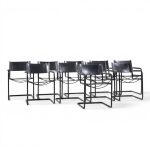 matteo grassi "mg" mid century italian leather dining chairs - set of 10