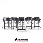matteo grassi "mg" mid century italian leather dining chairs - set of 10