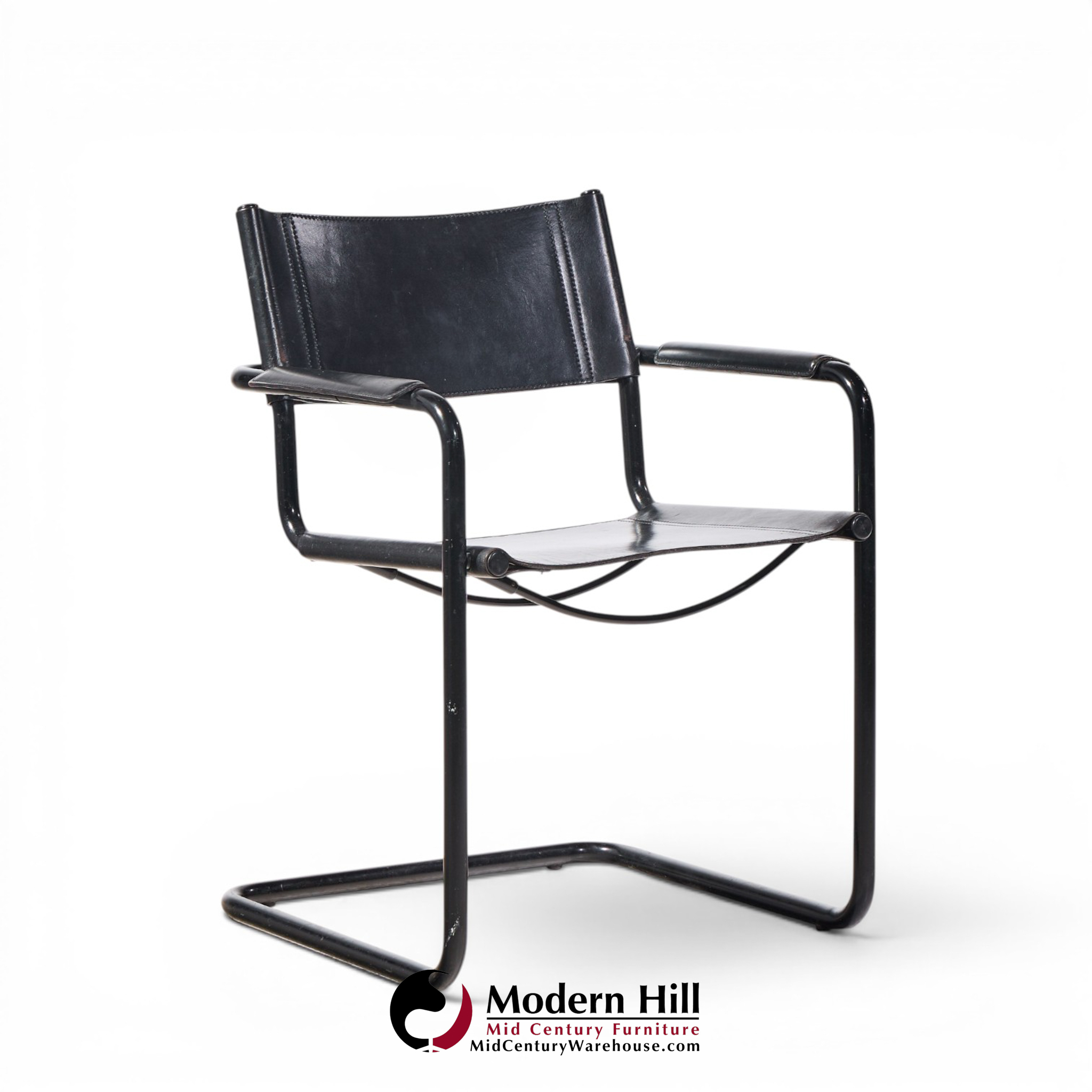 matteo grassi "mg" mid century italian leather dining chairs - set of 10