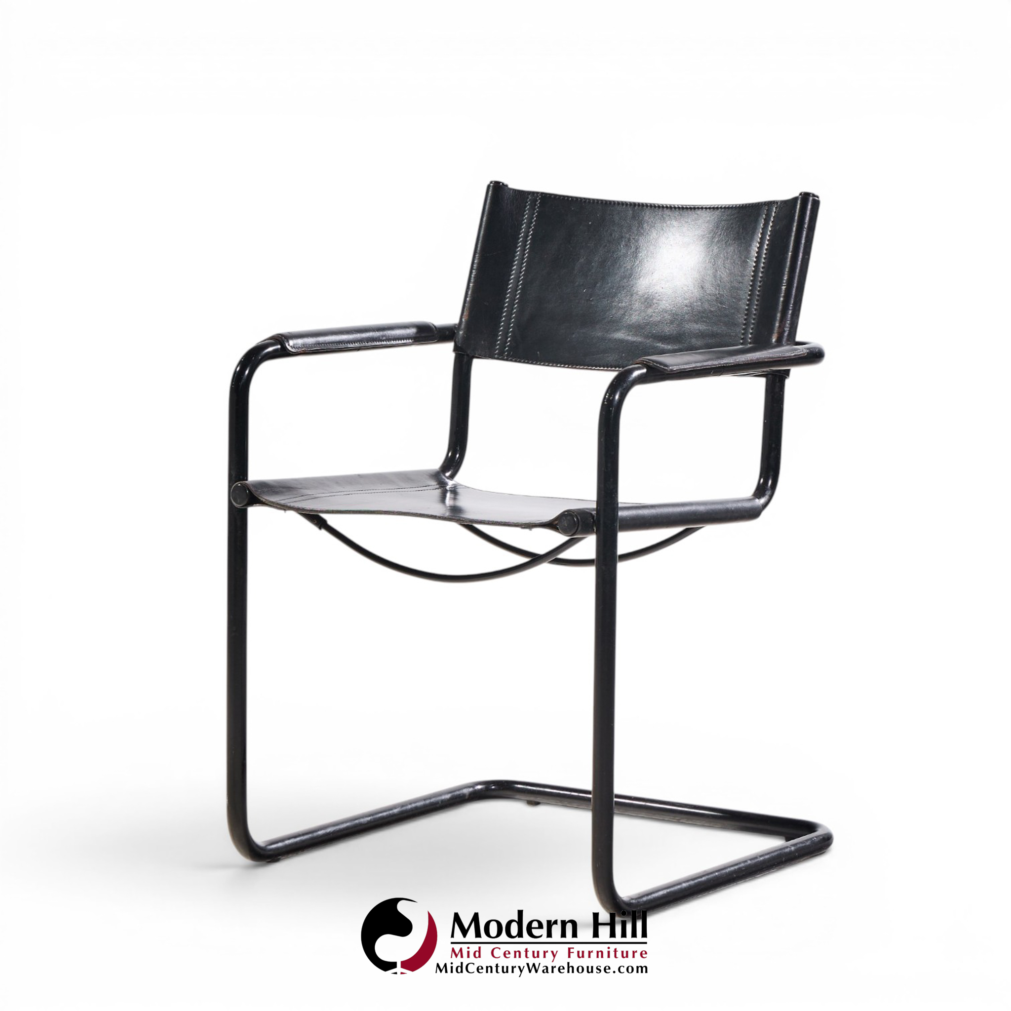 matteo grassi "mg" mid century italian leather dining chairs - set of 10