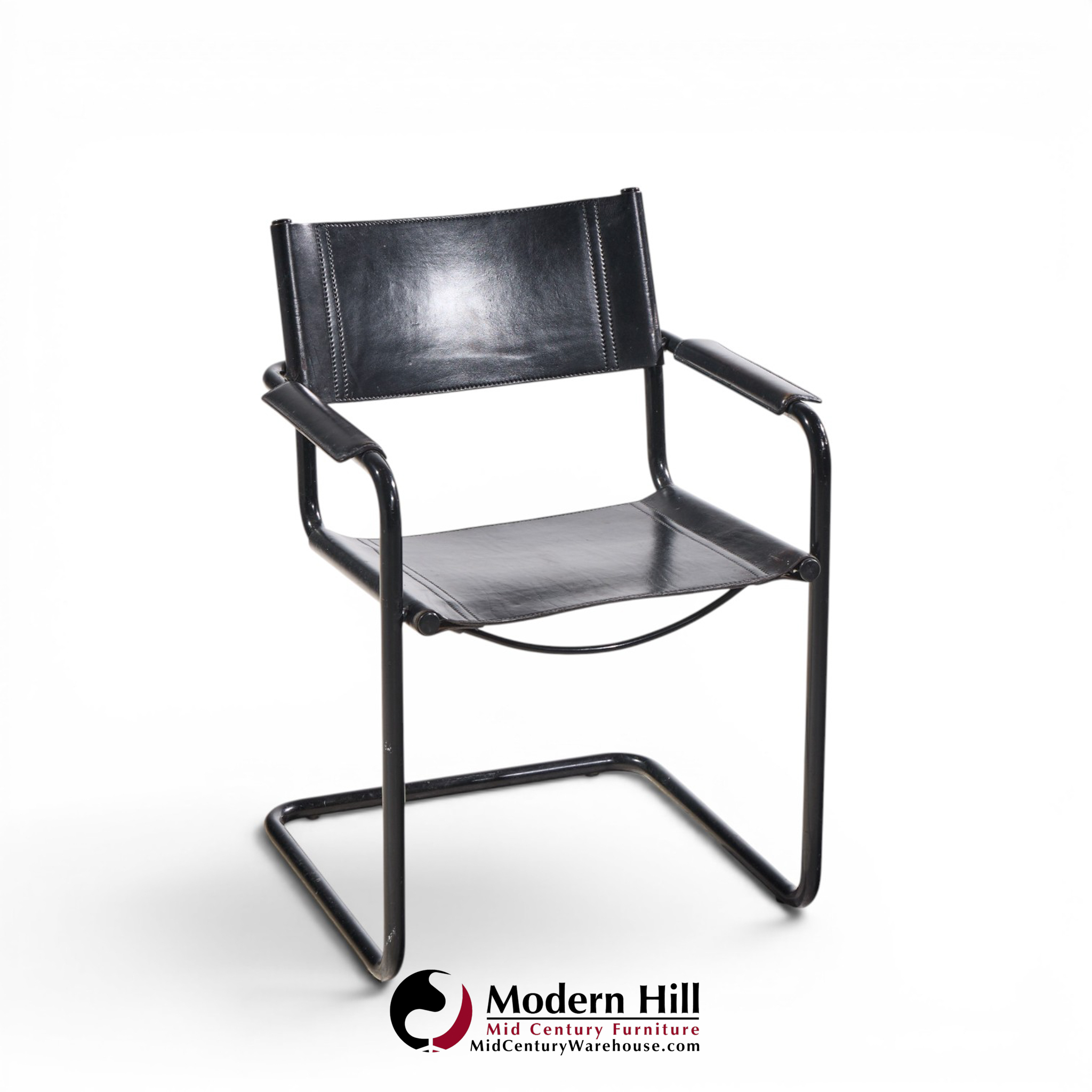matteo grassi "mg" mid century italian leather dining chairs - set of 10