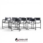 matteo grassi "mg" mid century italian leather dining chairs - set of 10