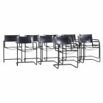 matteo grassi "mg" mid century italian leather dining chairs - set of 10