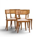 michael taylor for baker klismos mid century cane dining chairs - set of 4