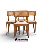 michael taylor for baker klismos mid century cane dining chairs - set of 4