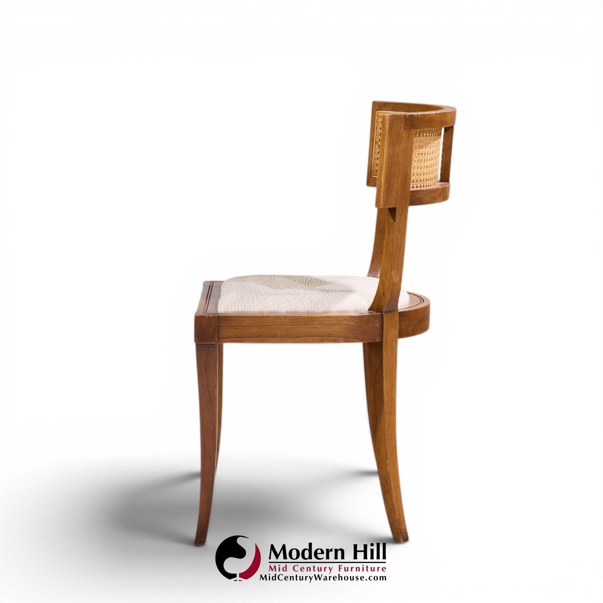 michael taylor for baker klismos mid century cane dining chairs - set of 4