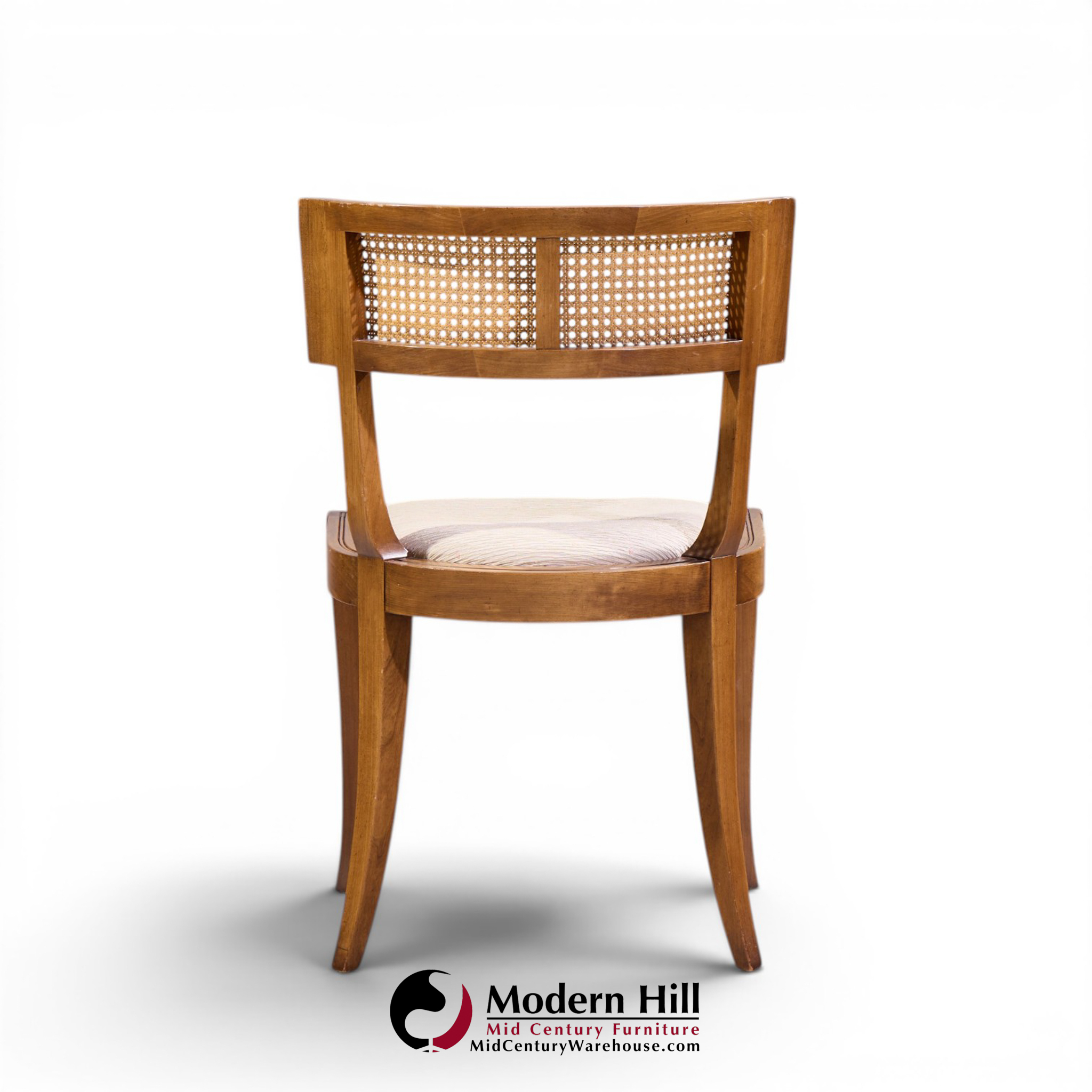 michael taylor for baker klismos mid century cane dining chairs - set of 4