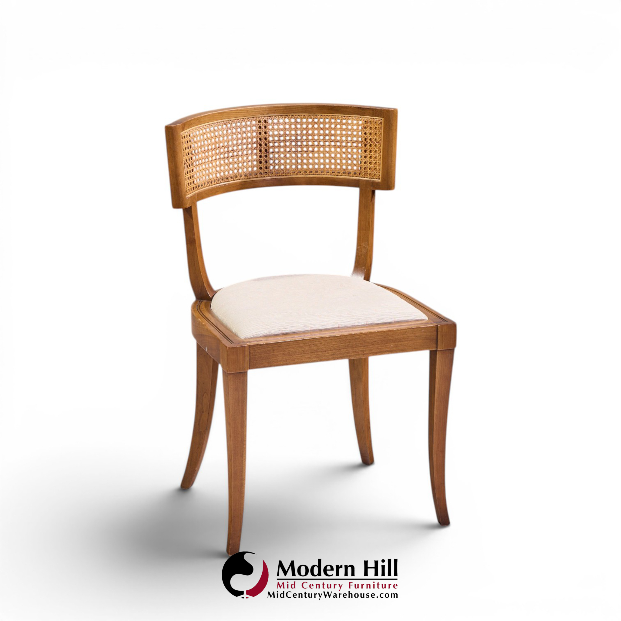 michael taylor for baker klismos mid century cane dining chairs - set of 4