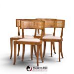 michael taylor for baker klismos mid century cane dining chairs - set of 4