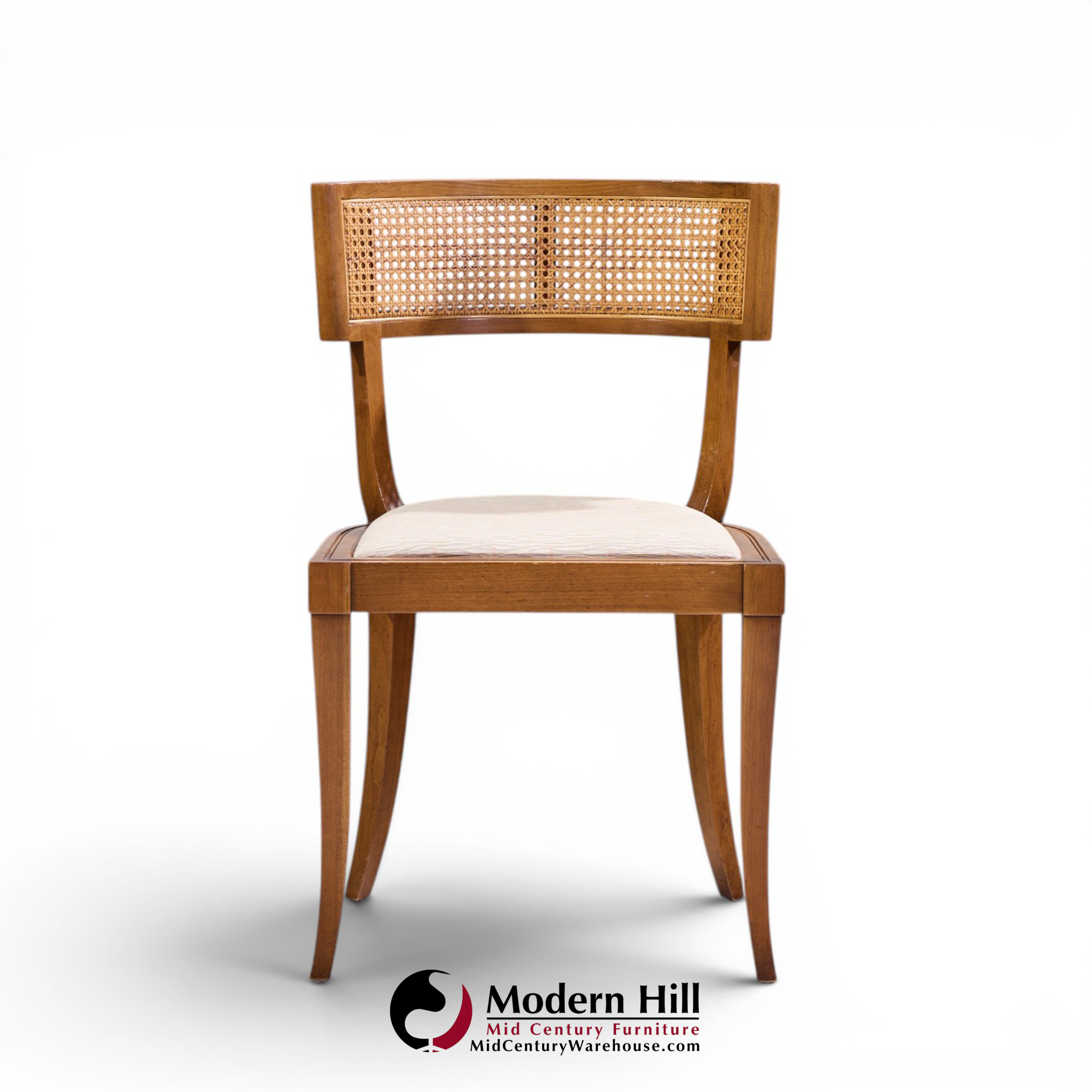 michael taylor for baker klismos mid century cane dining chairs - set of 4
