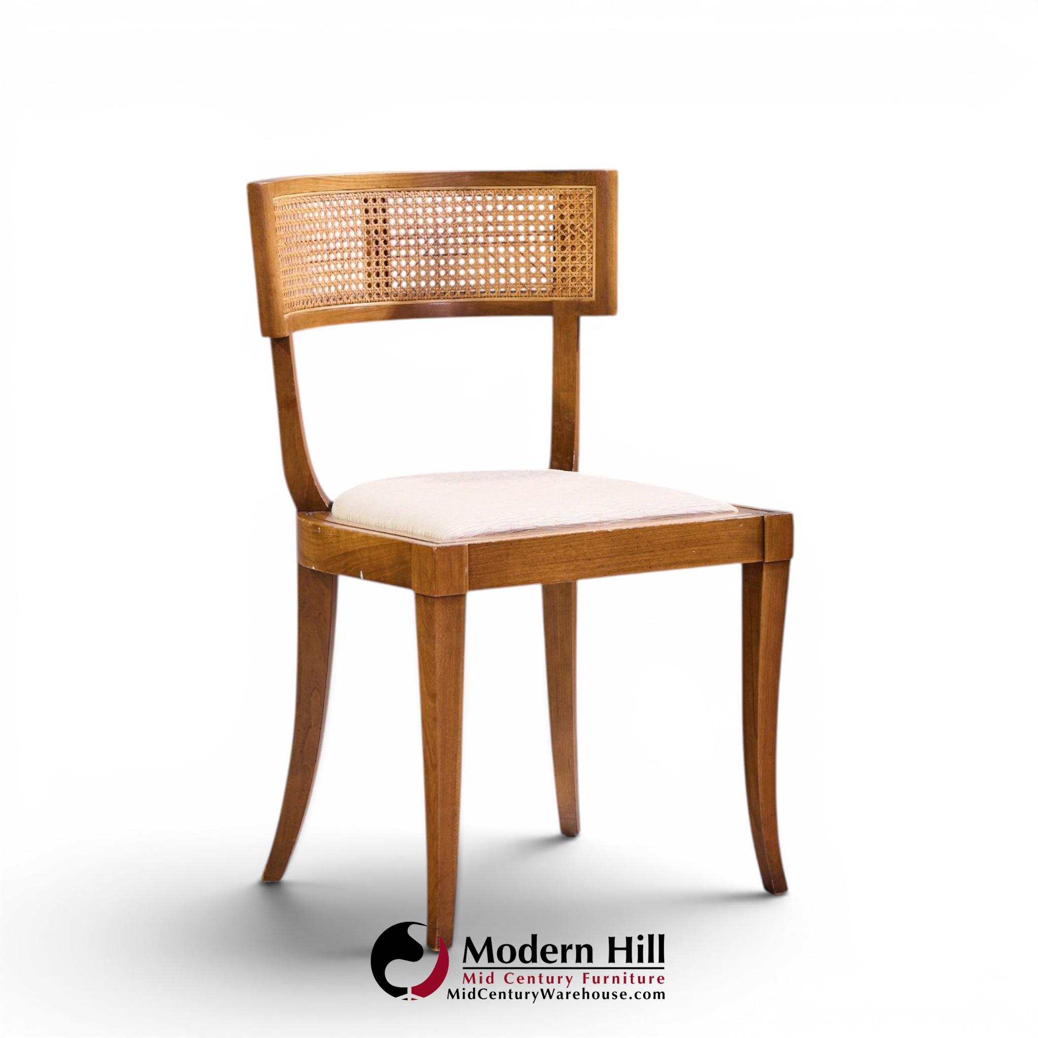 michael taylor for baker klismos mid century cane dining chairs - set of 4