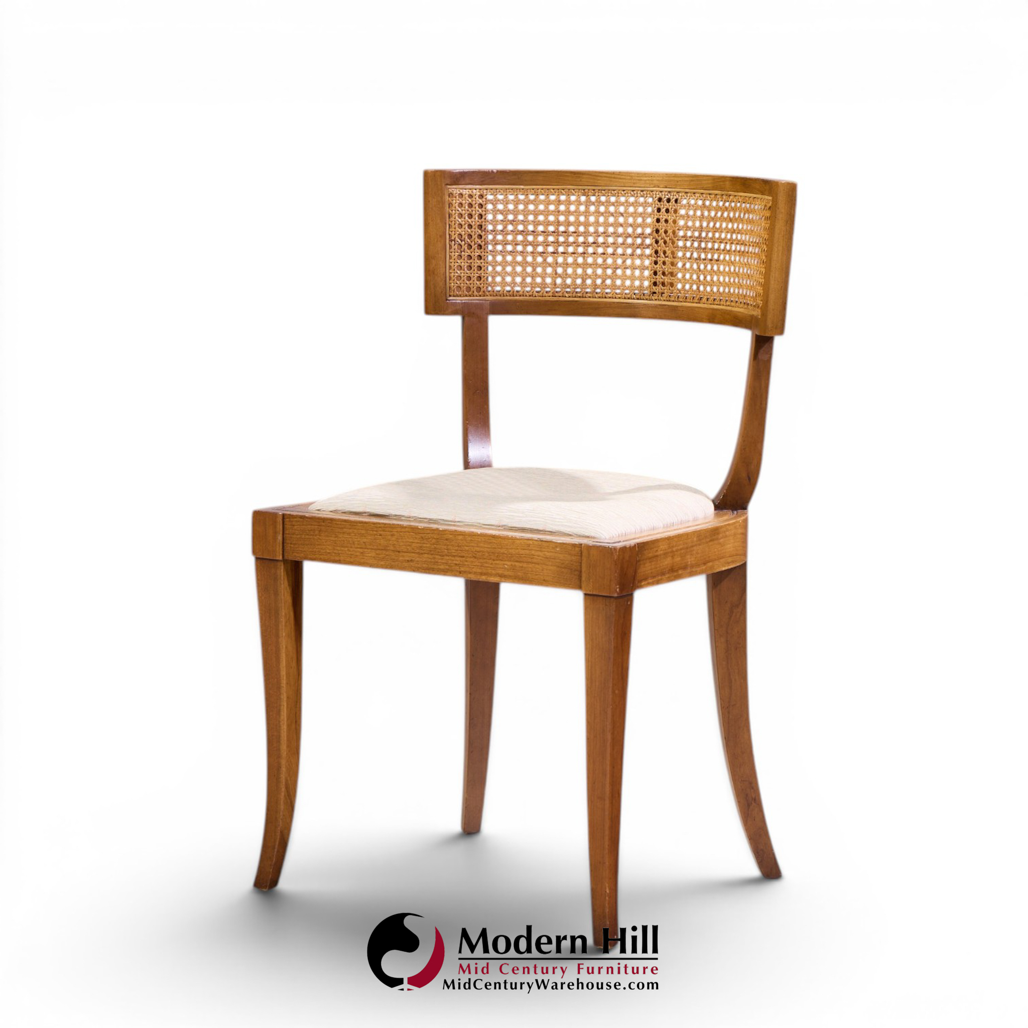 michael taylor for baker klismos mid century cane dining chairs - set of 4