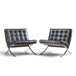 mies van der rohe for knoll mid century barcelona mid century lounge chairs - pair