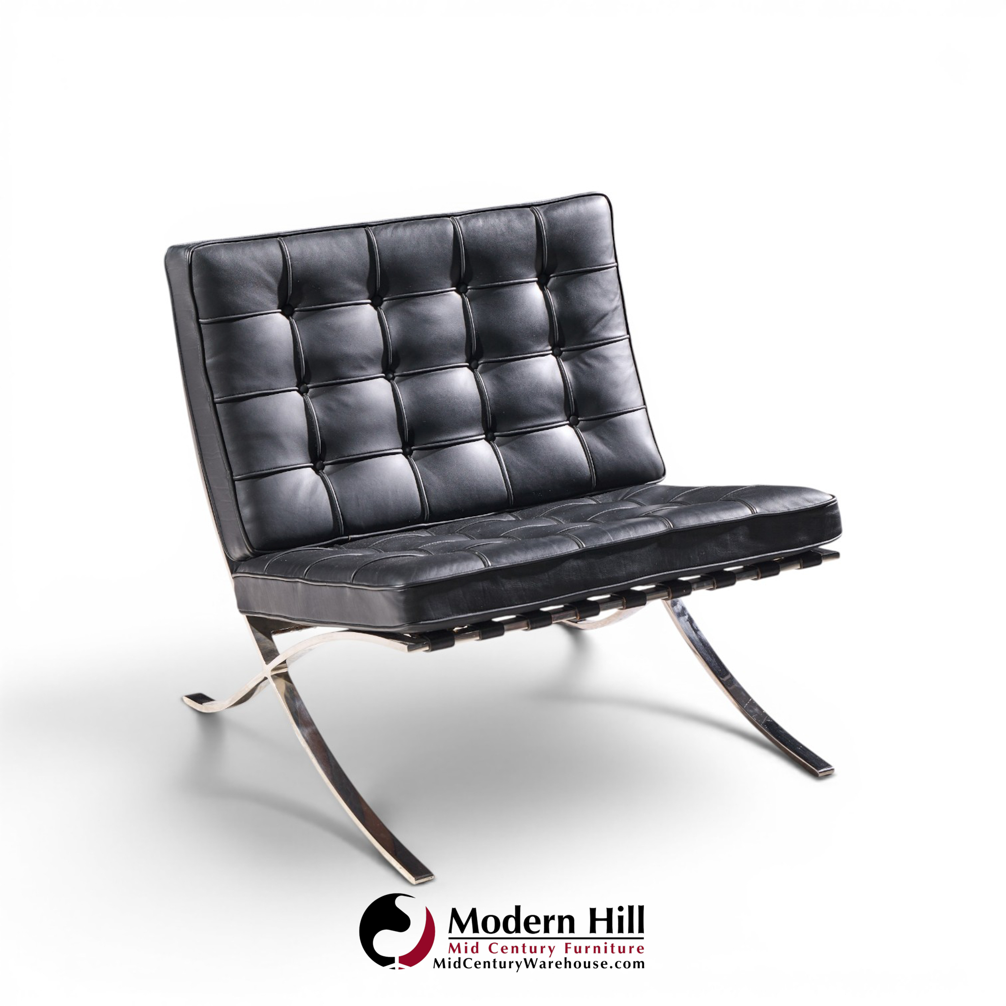 mies van der rohe for knoll mid century barcelona mid century lounge chairs - pair