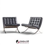 mies van der rohe for knoll mid century barcelona mid century lounge chairs - pair