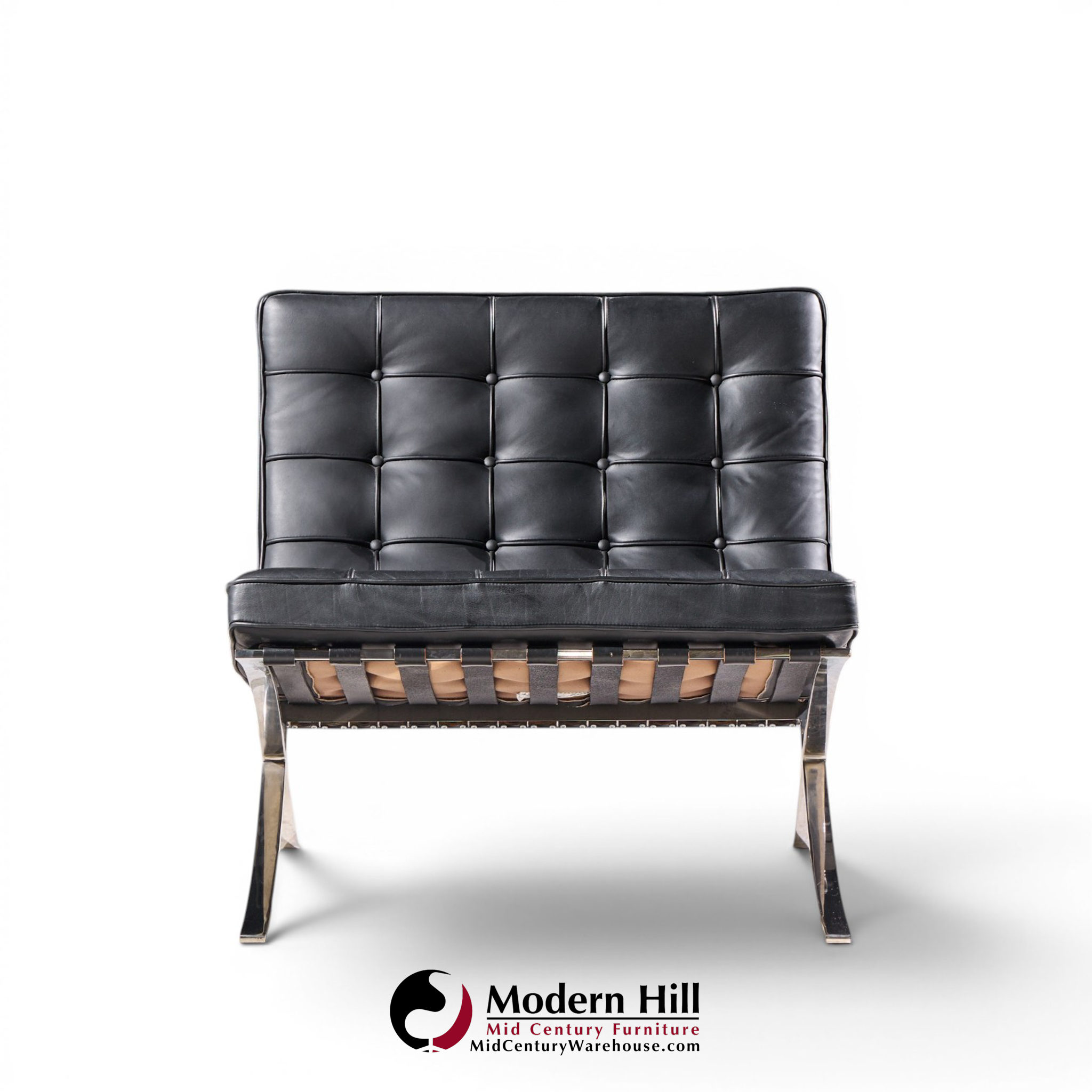 mies van der rohe for knoll mid century barcelona mid century lounge chairs - pair