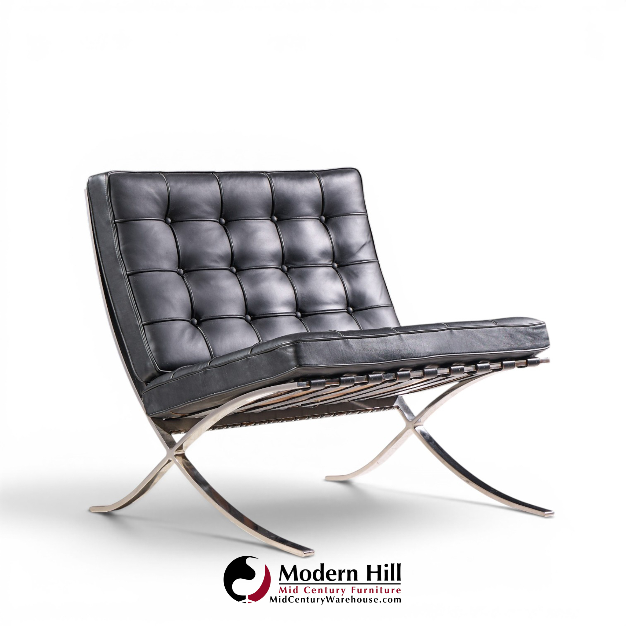 mies van der rohe for knoll mid century barcelona mid century lounge chairs - pair