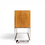 milo baughman for thayer coggin mid century burlwood and chrome credenza