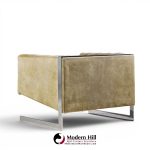 milo baughman for thayer coggin mid century cantilever steel tufted lounge chairs - pair