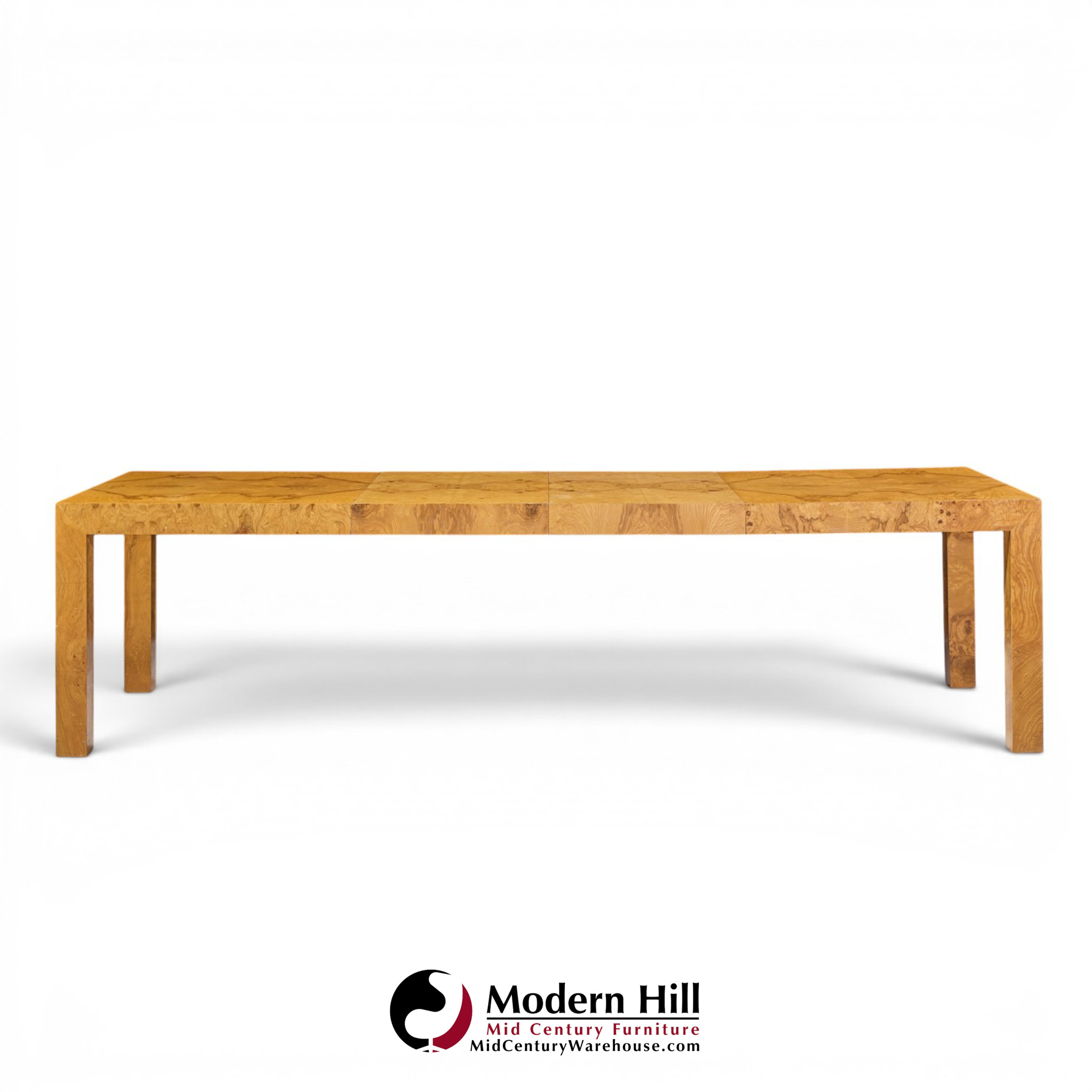 milo baughman for thayer coggin mid century dining table with 2 leaves