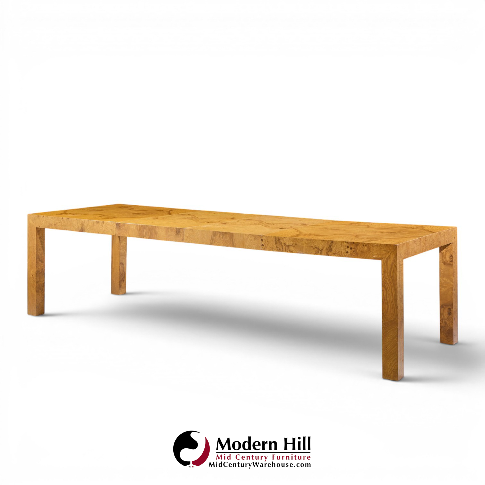 milo baughman for thayer coggin mid century dining table with 2 leaves