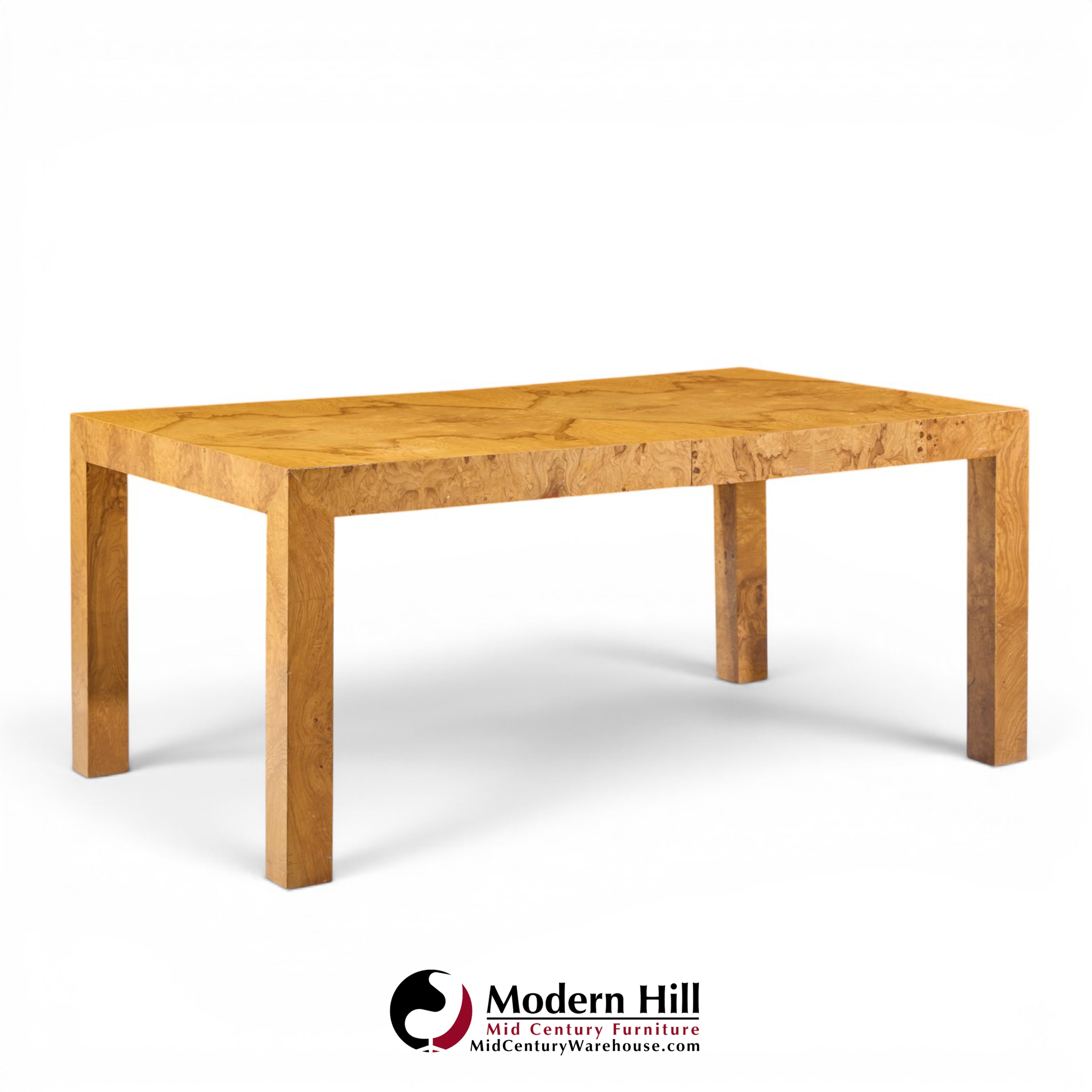 milo baughman for thayer coggin mid century dining table with 2 leaves