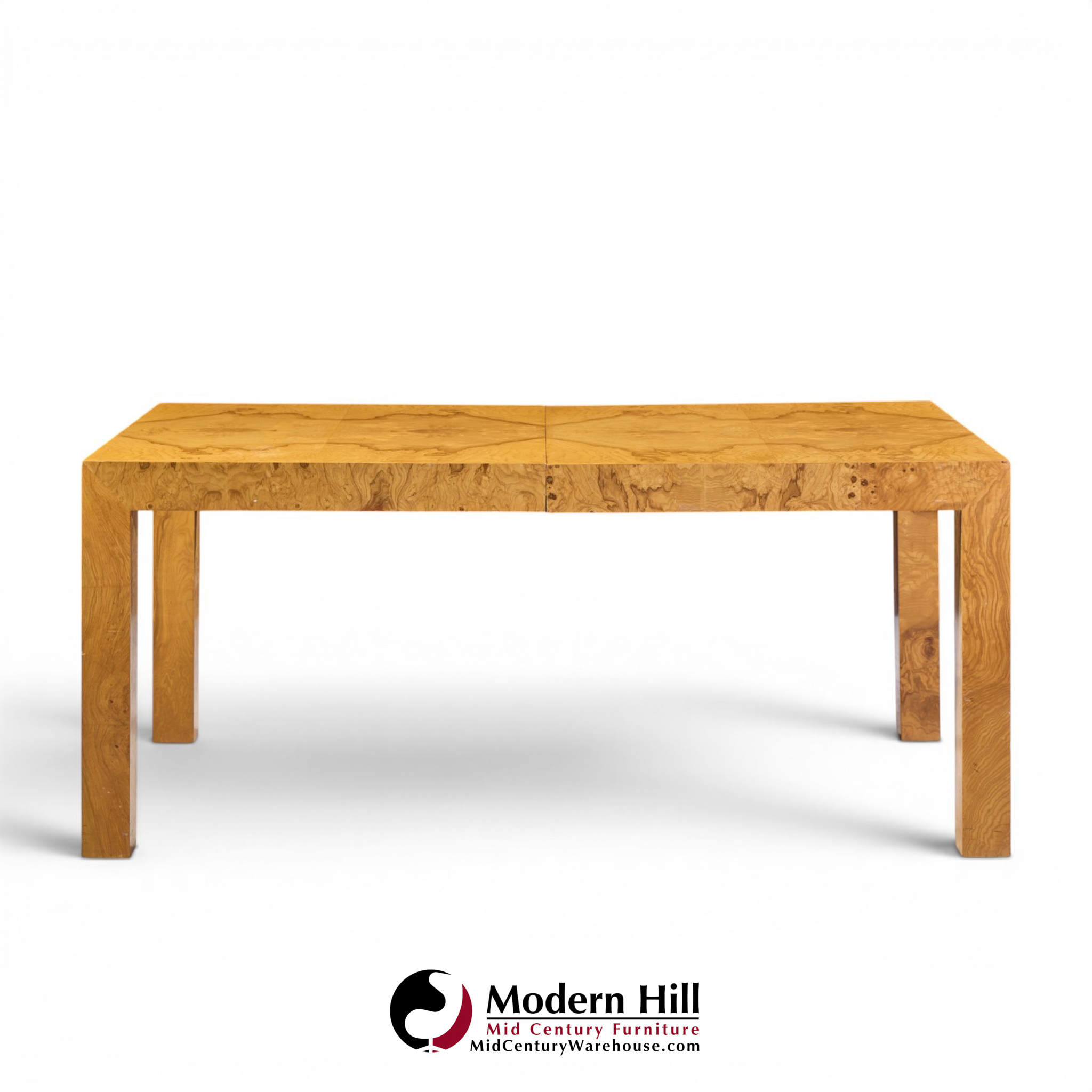 milo baughman for thayer coggin mid century dining table with 2 leaves