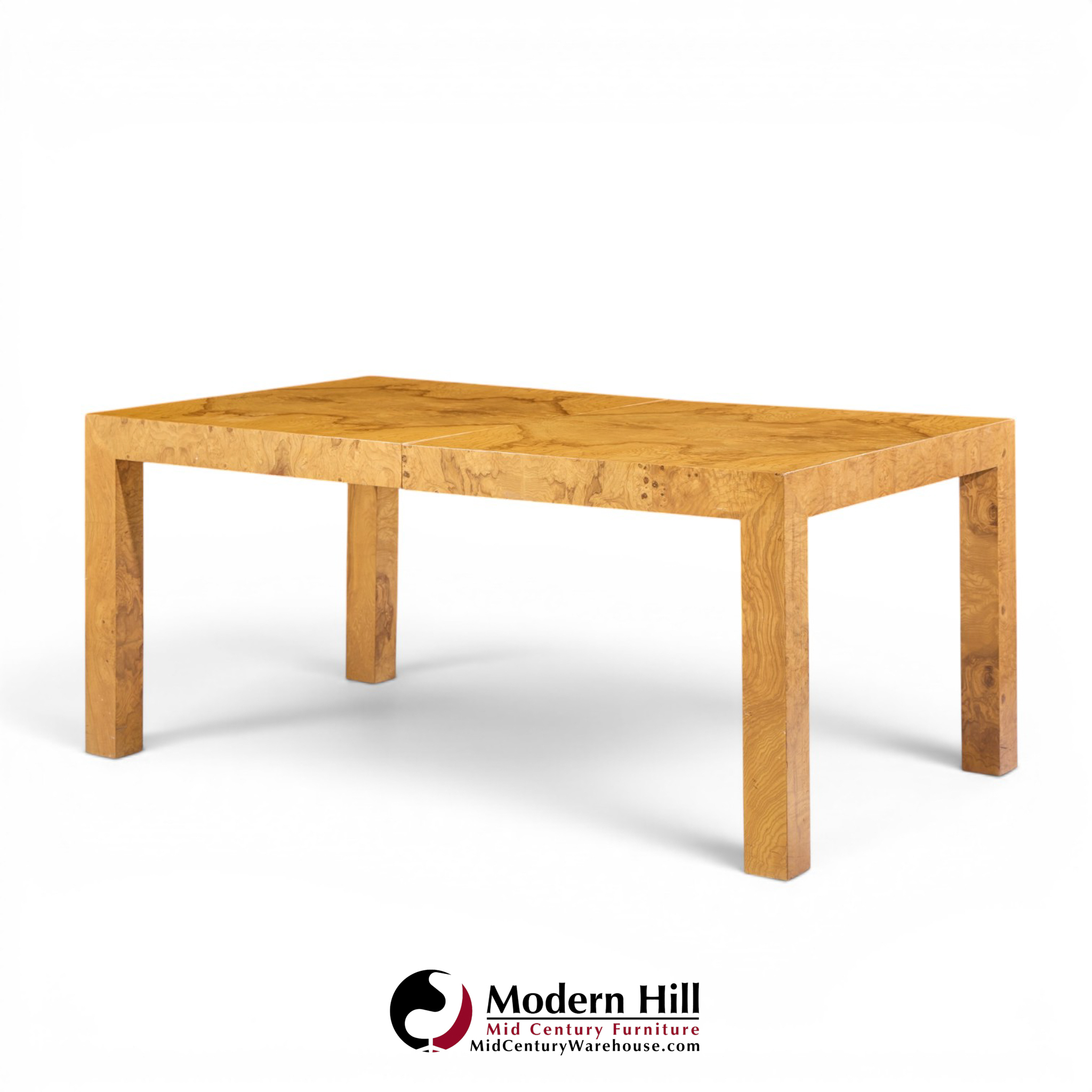 milo baughman for thayer coggin mid century dining table with 2 leaves