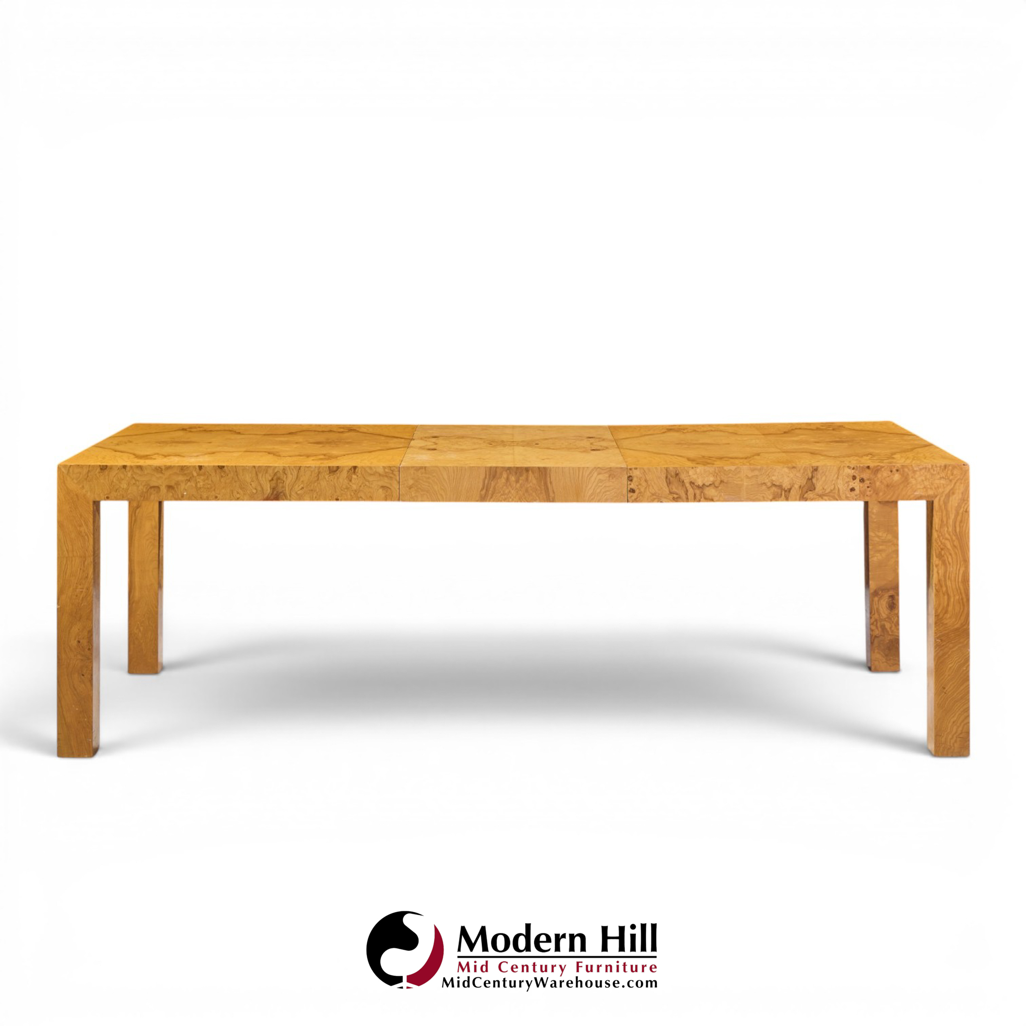 milo baughman for thayer coggin mid century dining table with 2 leaves
