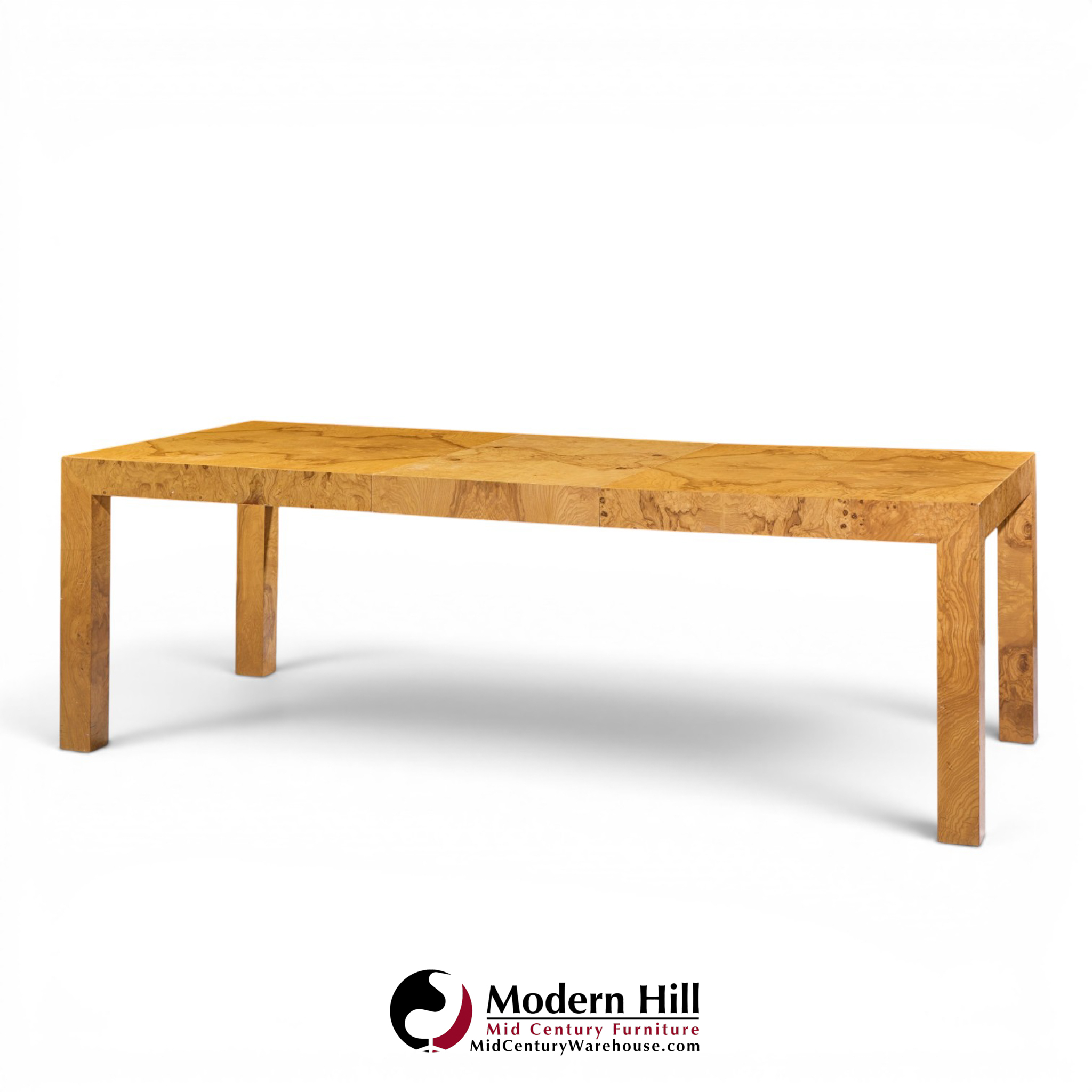 milo baughman for thayer coggin mid century dining table with 2 leaves