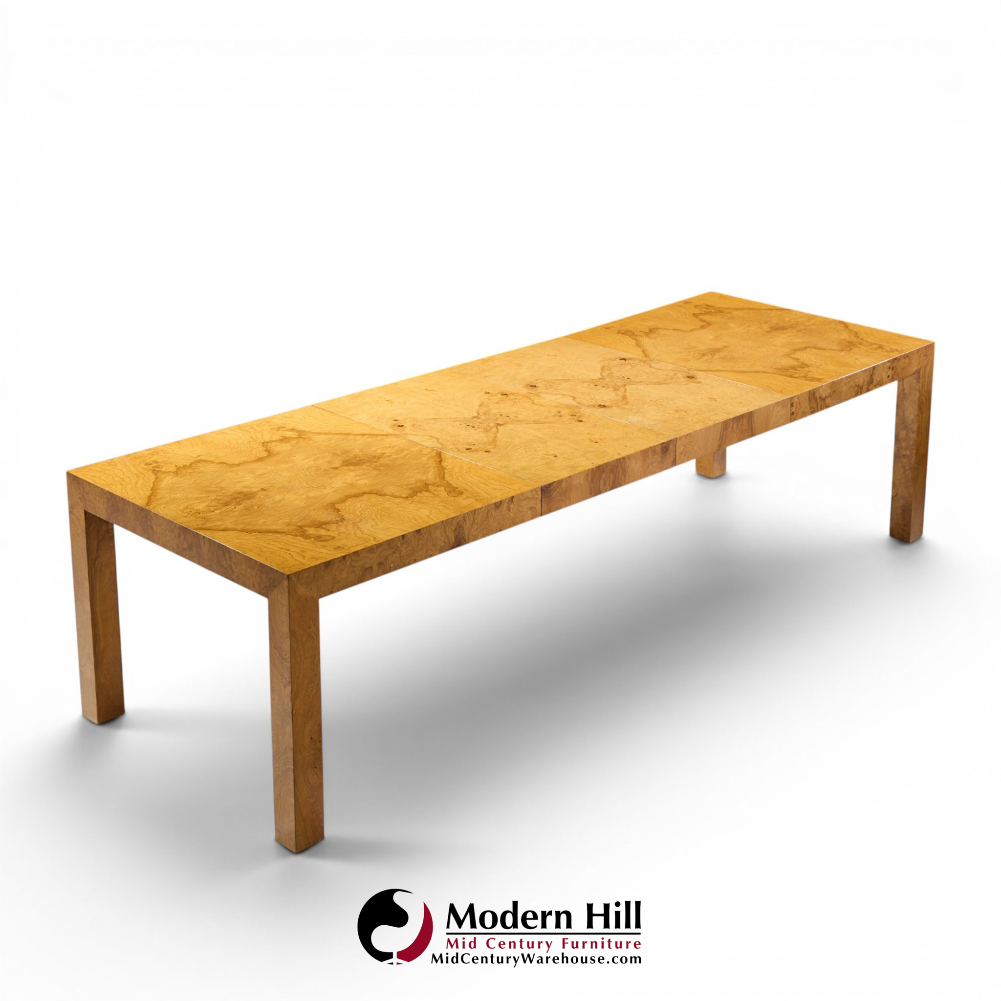 milo baughman for thayer coggin mid century dining table with 2 leaves