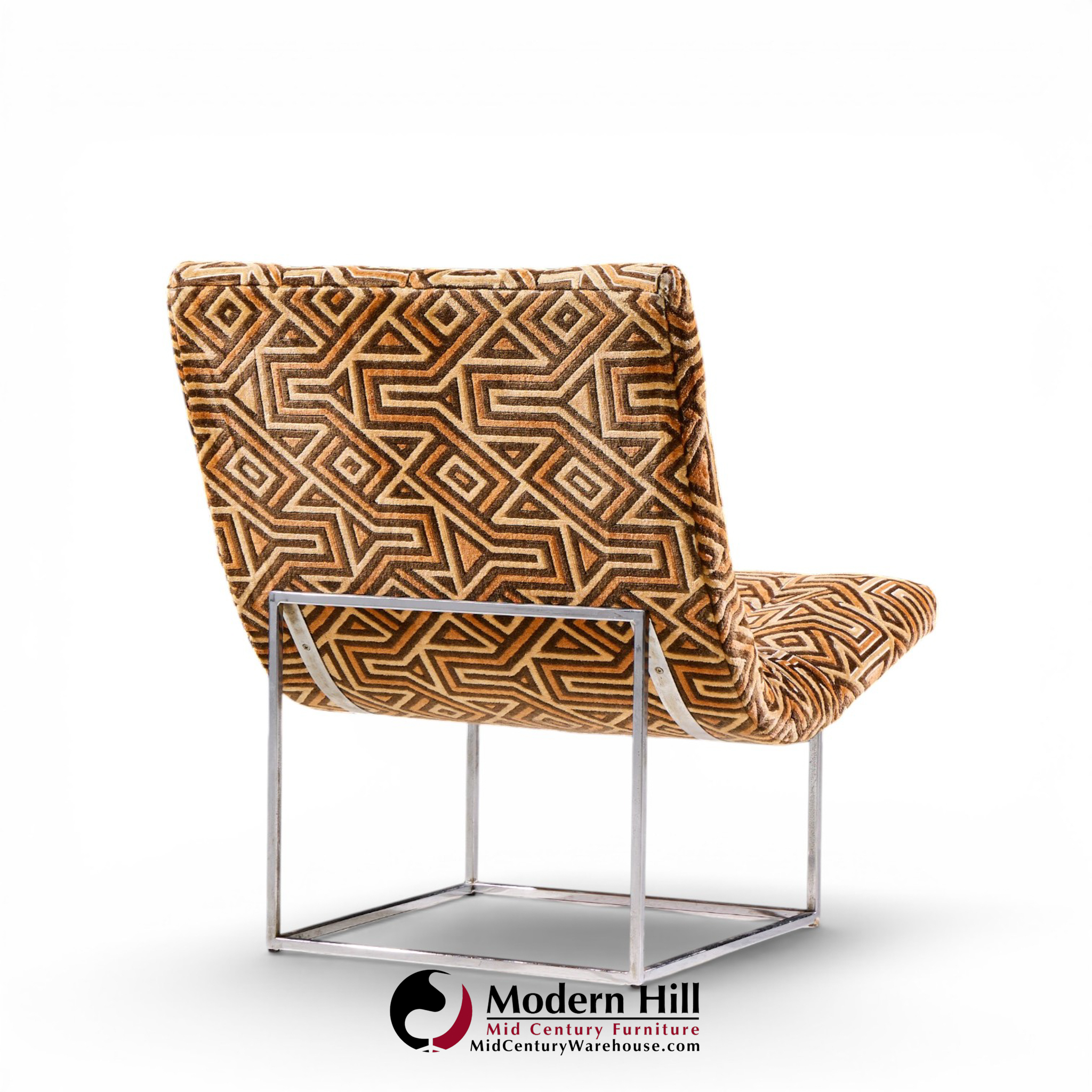 milo baughman for thayer coggin mid century thin line scoop chairs - pair