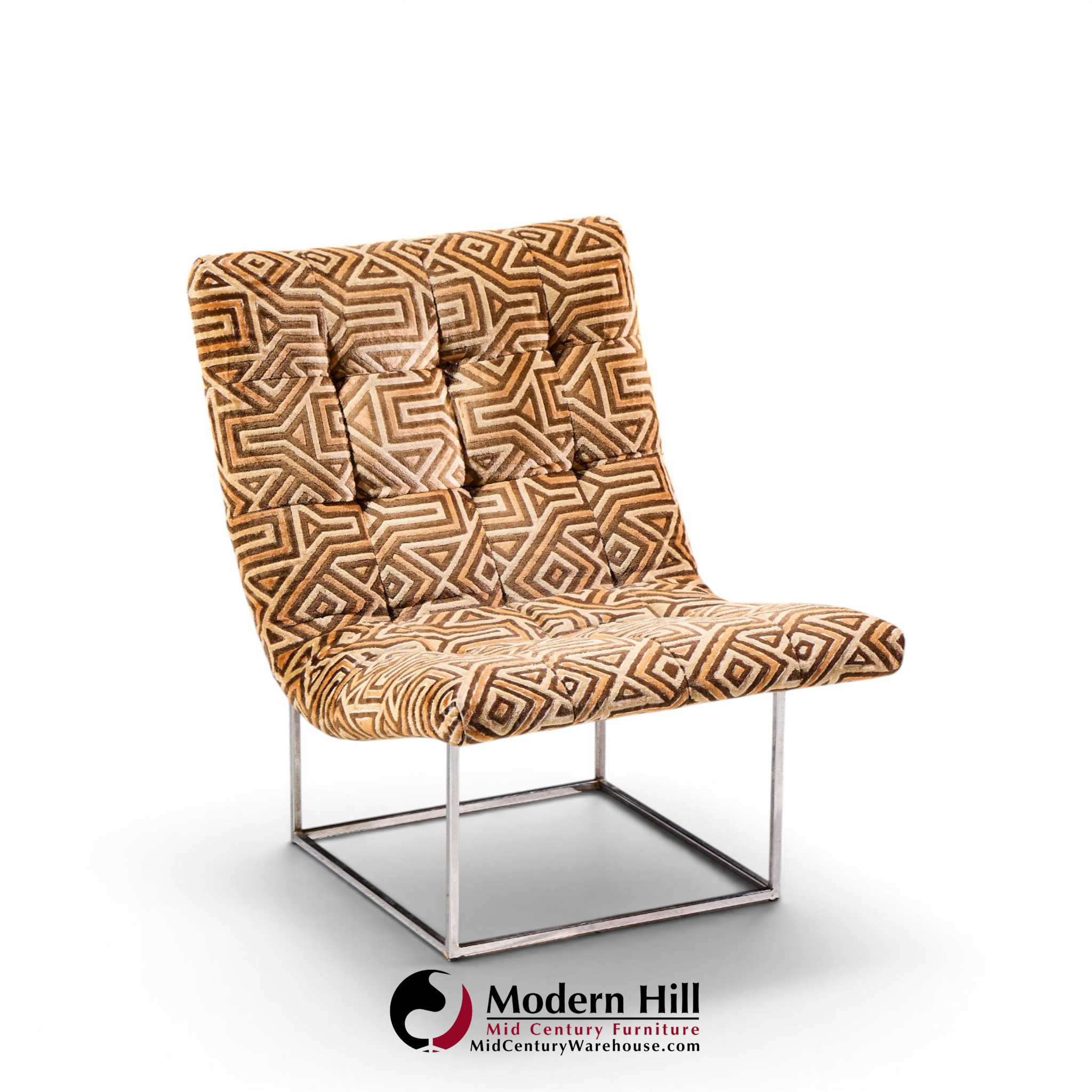 milo baughman for thayer coggin mid century thin line scoop chairs - pair