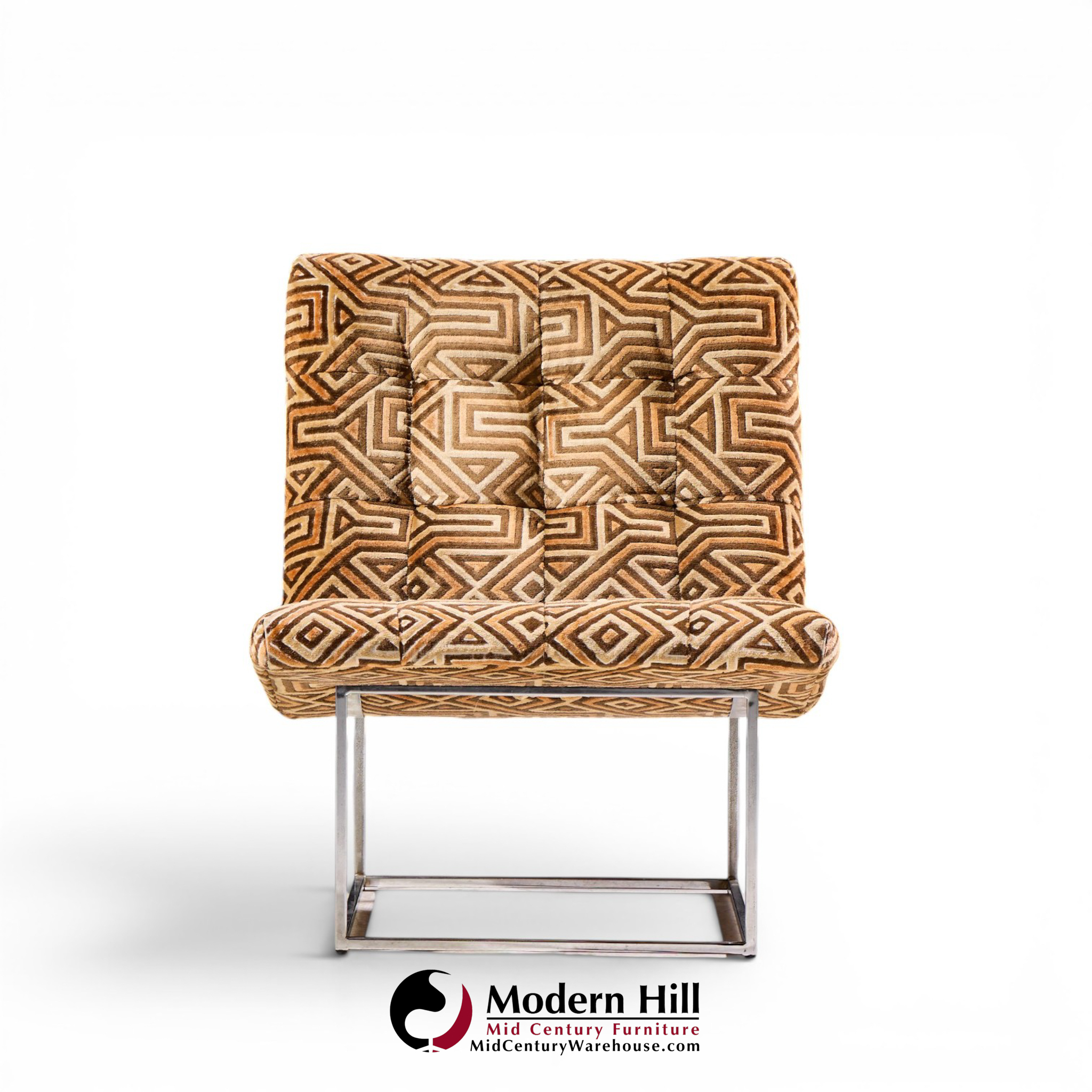 milo baughman for thayer coggin mid century thin line scoop chairs - pair