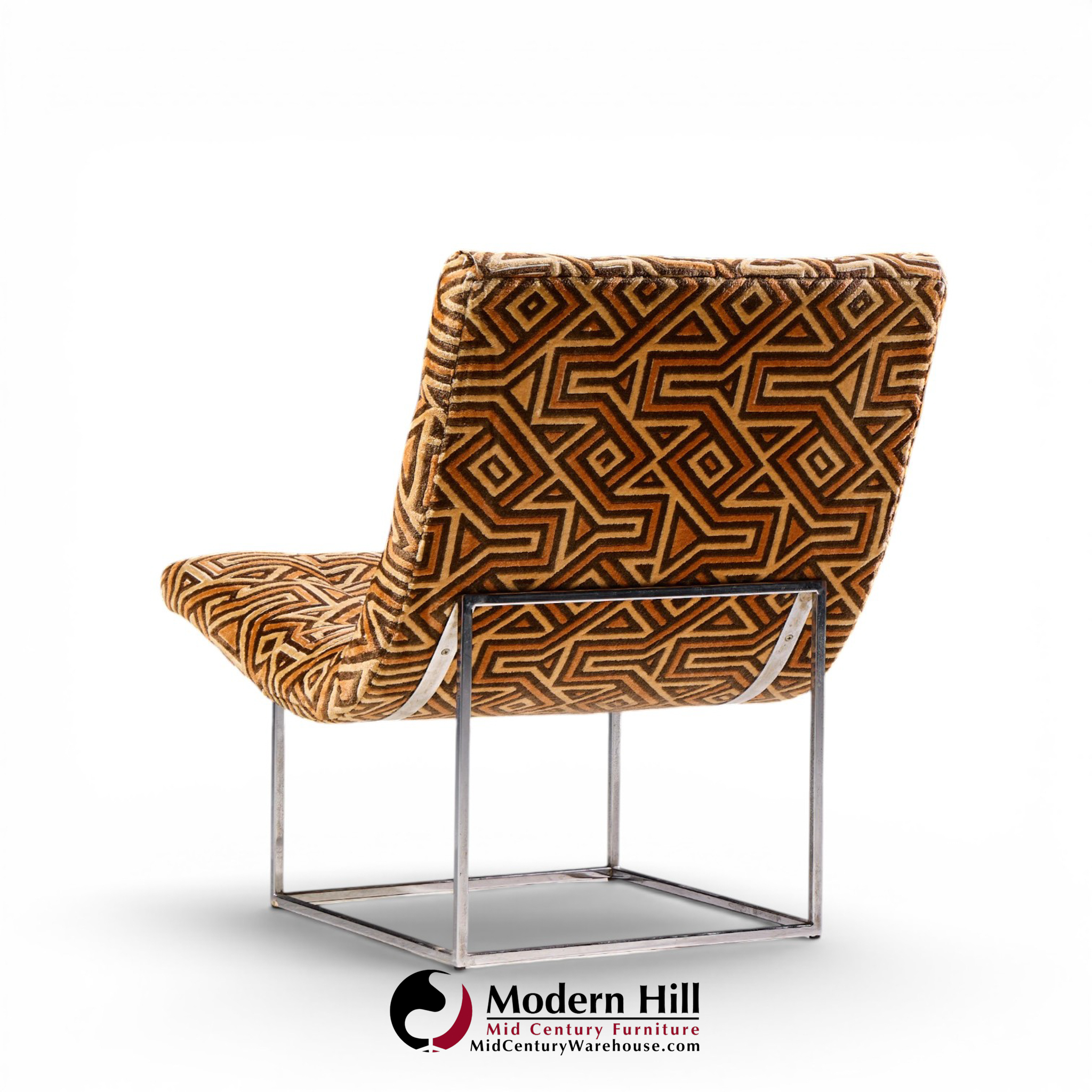 milo baughman for thayer coggin mid century thin line scoop chairs - pair