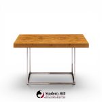 milo baughman for thayer coggin style mid century burlwood and chrome side tables - pair