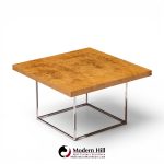 milo baughman for thayer coggin style mid century burlwood and chrome side tables - pair