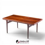 niels moller mid century danish rosewood hidden leaf expanding dining table with 2 leaves
